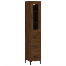 Buffet haut Chêne marron 34,5x34x180 cm Bois d'ingénierie