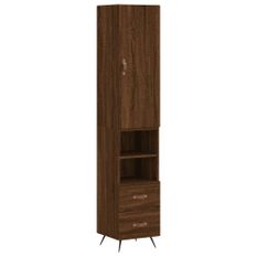 Buffet haut Chêne marron 34,5x34x180 cm Bois d'ingénierie