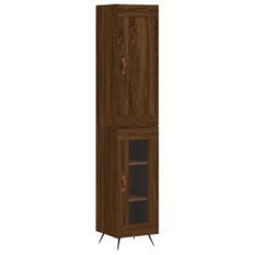 Buffet haut Chêne marron 34,5x34x180 cm Bois d'ingénierie