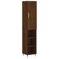 Buffet haut Chêne marron 34,5x34x180 cm Bois d'ingénierie