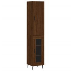 Buffet haut Chêne marron 34,5x34x180 cm Bois d'ingénierie