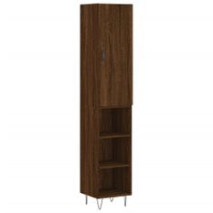 Buffet haut Chêne marron 34,5x34x180 cm Bois d'ingénierie