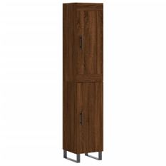 Buffet haut Chêne marron 34,5x34x180 cm Bois d'ingénierie