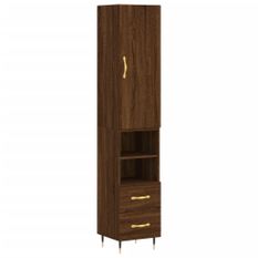 Buffet haut Chêne marron 34,5x34x180 cm Bois d'ingénierie