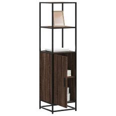 Buffet haut chêne marron 35,5x35x139 cm bois d'ingénierie métal