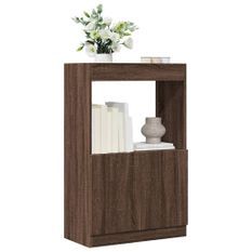 Buffet haut chêne marron 63x33x100 cm bois d'ingénierie