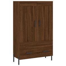 Buffet haut chêne marron 69,5x31x115 cm bois d'ingénierie