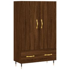 Buffet haut chêne marron 69,5x31x115 cm bois d'ingénierie