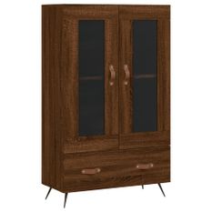 Buffet haut chêne marron 69,5x31x115 cm bois d'ingénierie