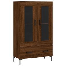 Buffet haut chêne marron 69,5x31x115 cm bois d'ingénierie