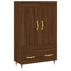 Buffet haut chêne marron 69,5x31x115 cm bois d'ingénierie