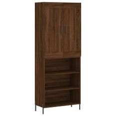 Buffet haut Chêne marron 69,5x34x180 cm Bois d'ingénierie