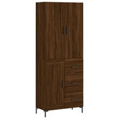 Buffet haut Chêne marron 69,5x34x180 cm Bois d'ingénierie