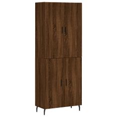 Buffet haut Chêne marron 69,5x34x180 cm Bois d'ingénierie