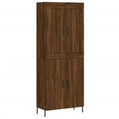 Buffet haut Chêne marron 69,5x34x180 cm Bois d'ingénierie