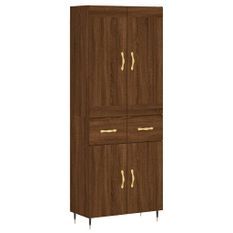 Buffet haut Chêne marron 69,5x34x180 cm Bois d'ingénierie