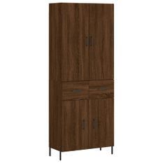 Buffet haut Chêne marron 69,5x34x180 cm Bois d'ingénierie