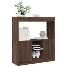 Buffet haut chêne marron 92x33x100 cm bois d'ingénierie