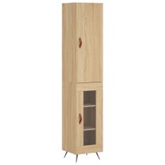 Buffet haut Chêne sonoma 34,5x34x180 cm Bois d'ingénierie