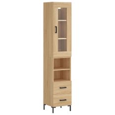 Buffet haut Chêne sonoma 34,5x34x180 cm Bois d'ingénierie