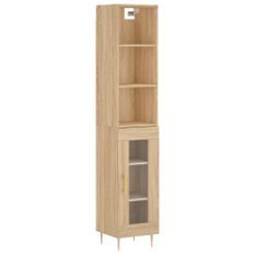 Buffet haut Chêne sonoma 34,5x34x180 cm Bois d'ingénierie