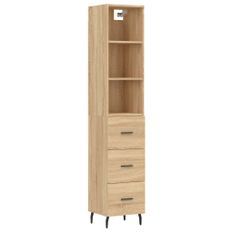 Buffet haut Chêne sonoma 34,5x34x180 cm Bois d'ingénierie