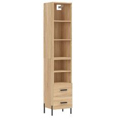 Buffet haut Chêne sonoma 34,5x34x180 cm Bois d'ingénierie