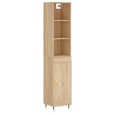 Buffet haut Chêne sonoma 34,5x34x180 cm Bois d'ingénierie