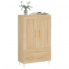 Buffet haut chêne sonoma 69,5x31x115 cm bois d'ingénierie