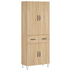 Buffet haut Chêne sonoma 69,5x34x180 cm Bois d'ingénierie