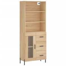 Buffet haut Chêne sonoma 69,5x34x180 cm Bois d'ingénierie