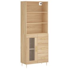 Buffet haut Chêne sonoma 69,5x34x180 cm Bois d'ingénierie