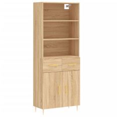 Buffet haut Chêne sonoma 69,5x34x180 cm Bois d'ingénierie