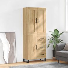 Buffet haut Chêne sonoma 69,5x34x180 cm Bois d'ingénierie