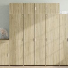 Buffet haut chêne sonoma 80x42,5x185 cm bois d'ingénierie
