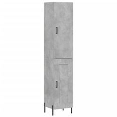 Buffet haut Gris béton 34,5x34x180 cm Bois d'ingénierie