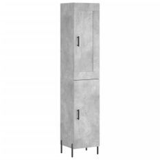 Buffet haut Gris béton 34,5x34x180 cm Bois d'ingénierie