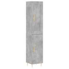 Buffet haut Gris béton 34,5x34x180 cm Bois d'ingénierie