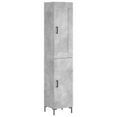 Buffet haut Gris béton 34,5x34x180 cm Bois d'ingénierie