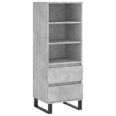 Buffet haut Gris béton 40x36x110 cm Bois d'ingénierie