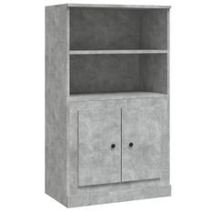 Buffet haut gris béton 60x35,5x103,5 cm bois d'ingénierie