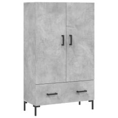 Buffet haut gris béton 69,5x31x115 cm bois d'ingénierie