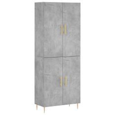 Buffet haut Gris béton 69,5x34x180 cm Bois d'ingénierie