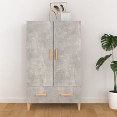 Buffet haut Gris béton 70x31x115 cm Bois d'ingénierie