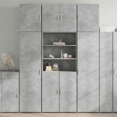 Buffet haut gris béton 80x42,5x249 cm bois d'ingénierie