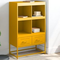 Buffet haut jaune moutarde 68,5x39x111,5cm acier laminé à froid