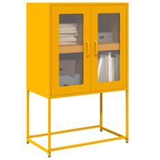Buffet haut jaune moutarde 68x39x107 cm acier