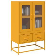 Buffet haut jaune moutarde 68x39x111,5 cm acier