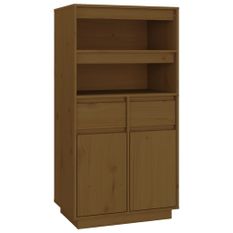 Buffet haut Marron miel 60x40x116,5 cm Bois massif de pin