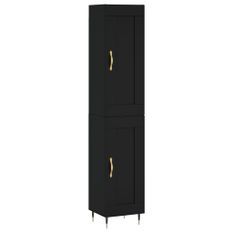 Buffet haut Noir 34,5x34x180 cm Bois d'ingénierie